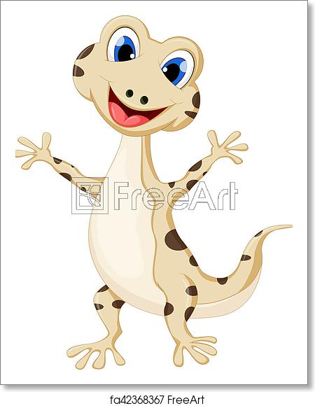 450x580 Free Art Print Of Cartoon Gecko Vector Ilustration Of Cartoon