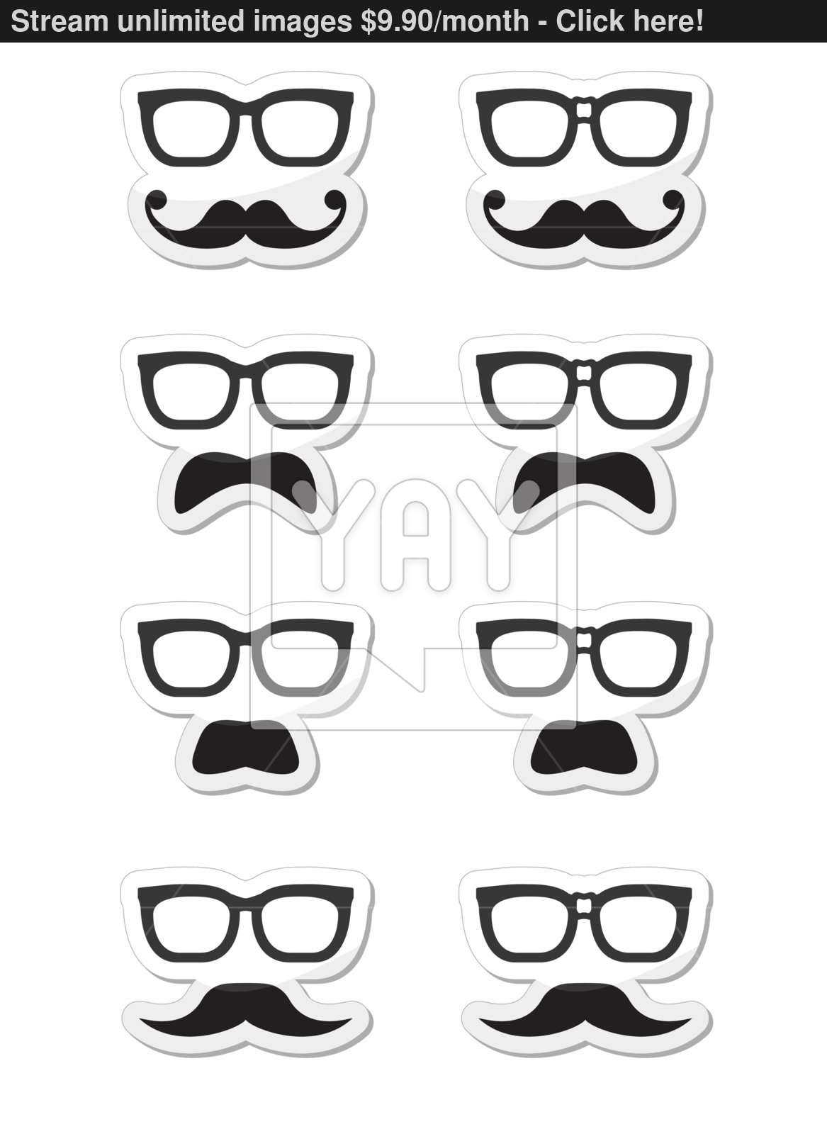 1167x1600 Geek Glasses And Moustache Or Mustache Vector Labels Vector