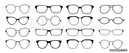 500x205 Glasses Silhouette Sun Glasses Hipster Frame Set, Fashion Black