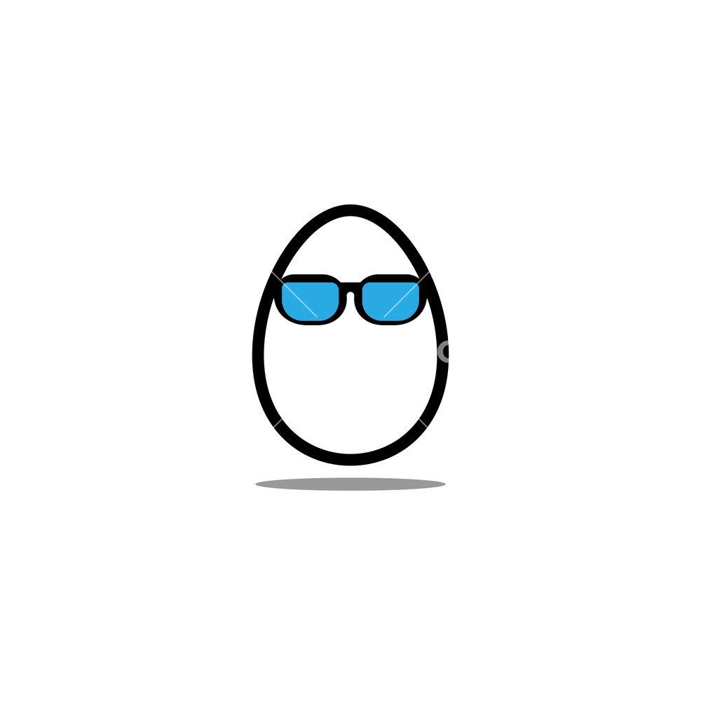 1000x1000 Illustration Of Geek Egg Wearing Glasses Logo Design Vector