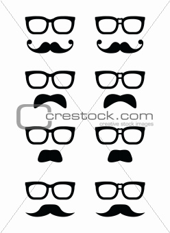 248x340 Image Geek Glasses And Moustache Or Mustache Vector Icons