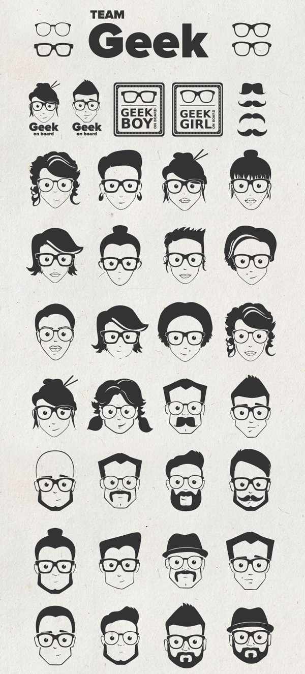 600x1326 Geek Avatar Vector Pack Free Download