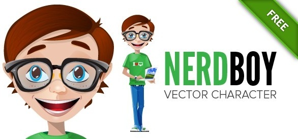 586x274 Nerd Free Vector Download