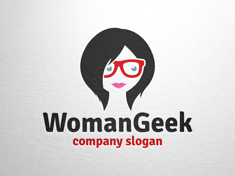 800x600 Woman Geek Vector Logo