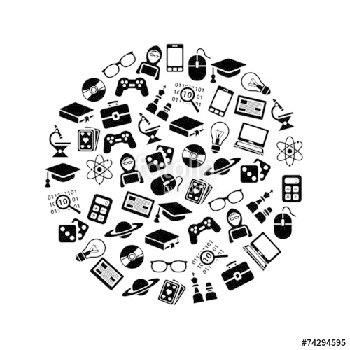 500x500 Geek Icons In Circle Stock Image And Royalty Free Vector