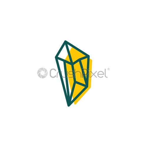 500x500 Stone, Diamond, Gem Logo Template, Icon Isolated Elements, Stock