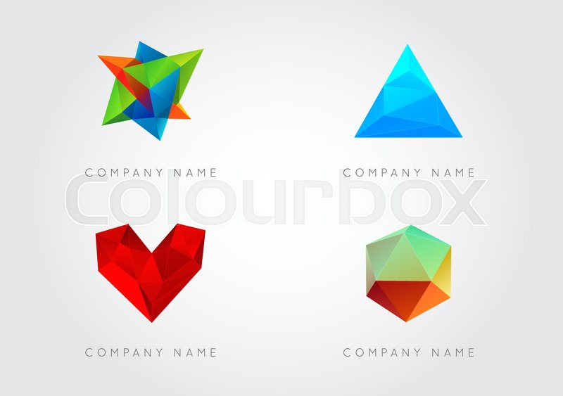 800x563 Trendy Crystal Triangulated Gem Logo Stock Vector Colourbox