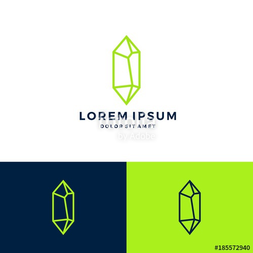 500x500 Crystal Gem Stone Logo Vector Line Art Outline Download Stock