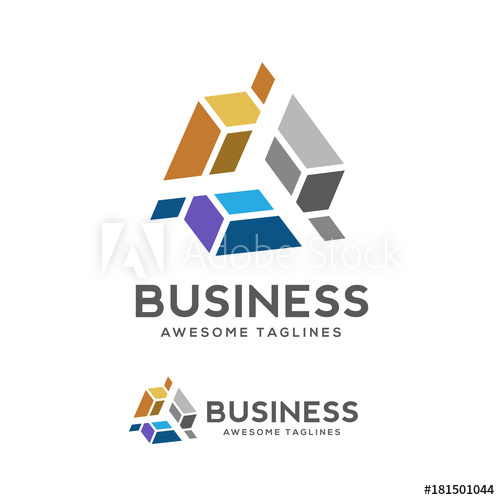 500x500 Curved Abstract Gem Color Logovector Logo Template