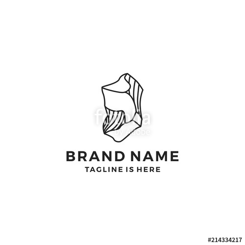 500x500 Stone Obsidian Gem Logo Template Vector Illustration Stock Image