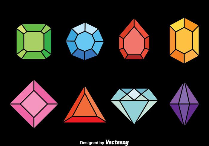 700x490 Colorful Gems Vector Set