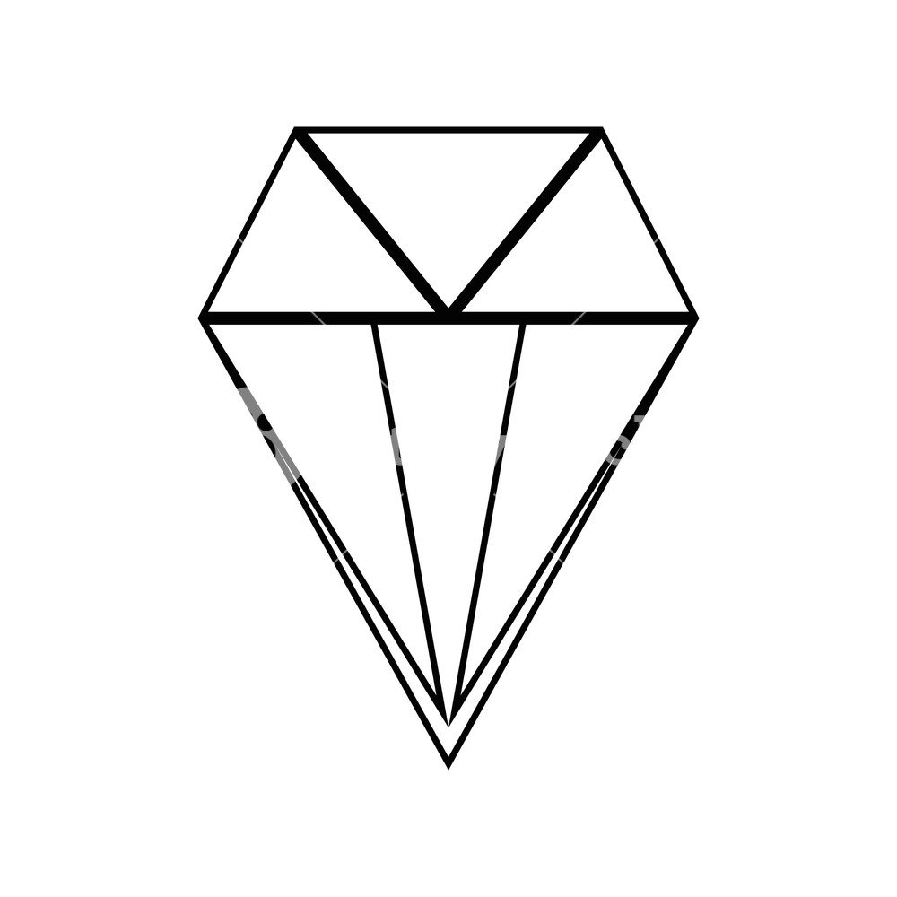 1000x1000 Line Brilliant Crystal Diamond And Precious Gem Vector