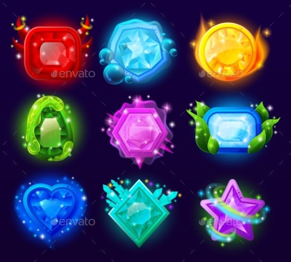 590x531 Computer Game Magic Gems Set