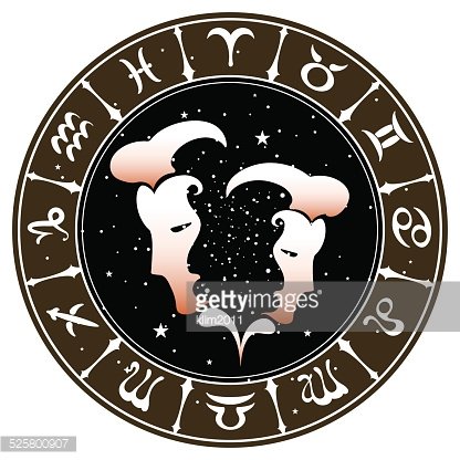 416x416 Zodiac Sign Gemini Vector Illustration Premium Clipart