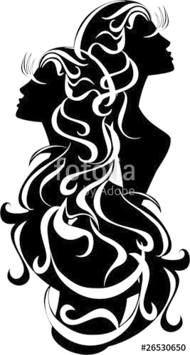 267x500 Tattoo Gemini Astrology Sign Vector Zodiac Stock Image
