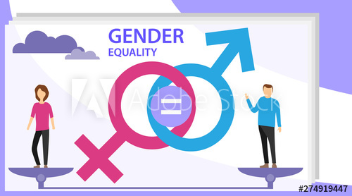 500x278 Gender Equality Vector Illustration Flat Tiny Persons With Sex