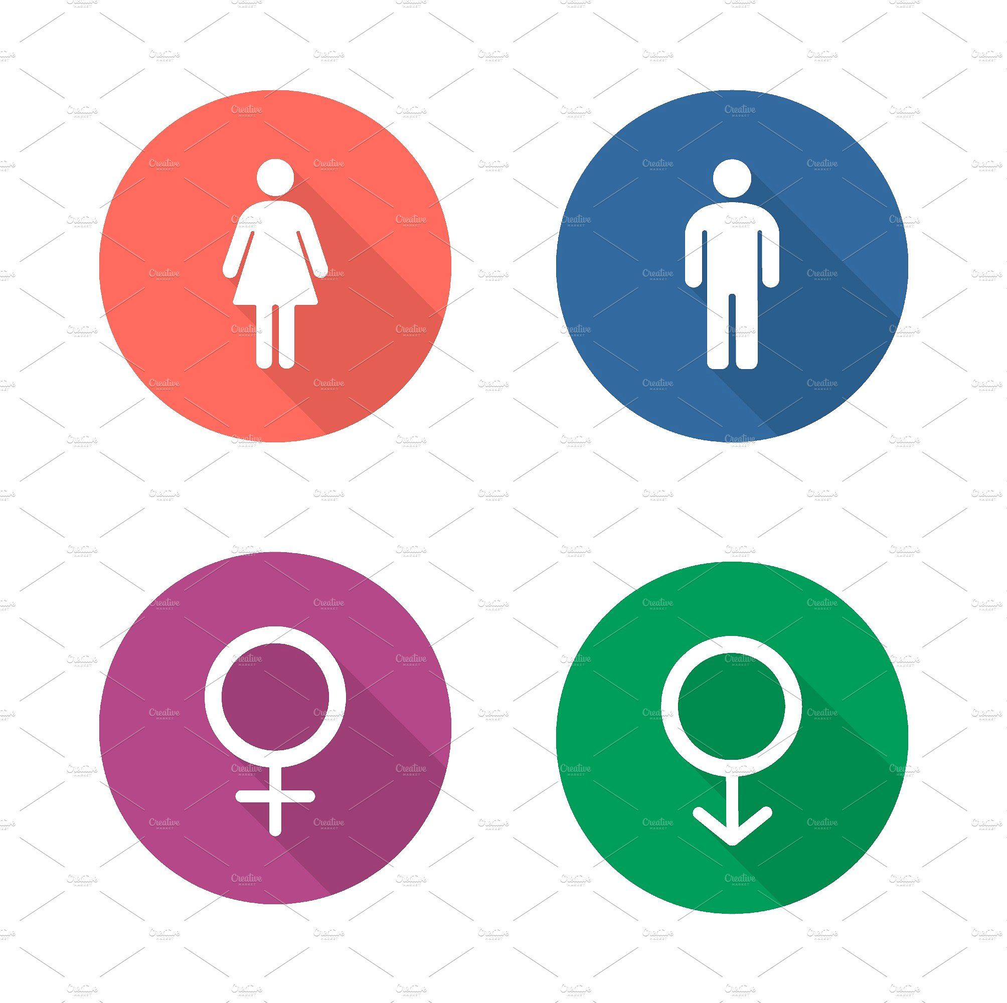 2008x2000 Gender Symbols Icons Vector