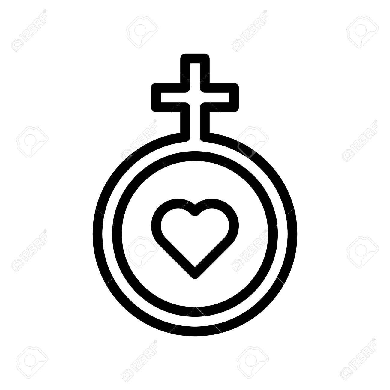 1300x1300 Gender Symbol Vector Illustration, Isolated Line Design Icon