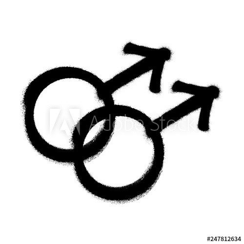 500x500 Sprayed Male Logo Man Symbol Gender Symbol Vector Illustration