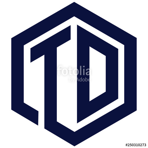 500x500 Td Initial Letters Looping Linked Hexagon Monogram Logo