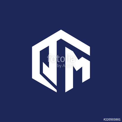 500x500 Qm Initial Letter Hexagonal Logo Vector Stock Image And Royalty