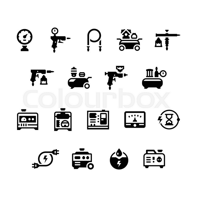 Set Icons Of Electric Generator And Stock Vector Colourbox 800x800 Set Icons Of Electric Generator And Stock Vector Colourbox