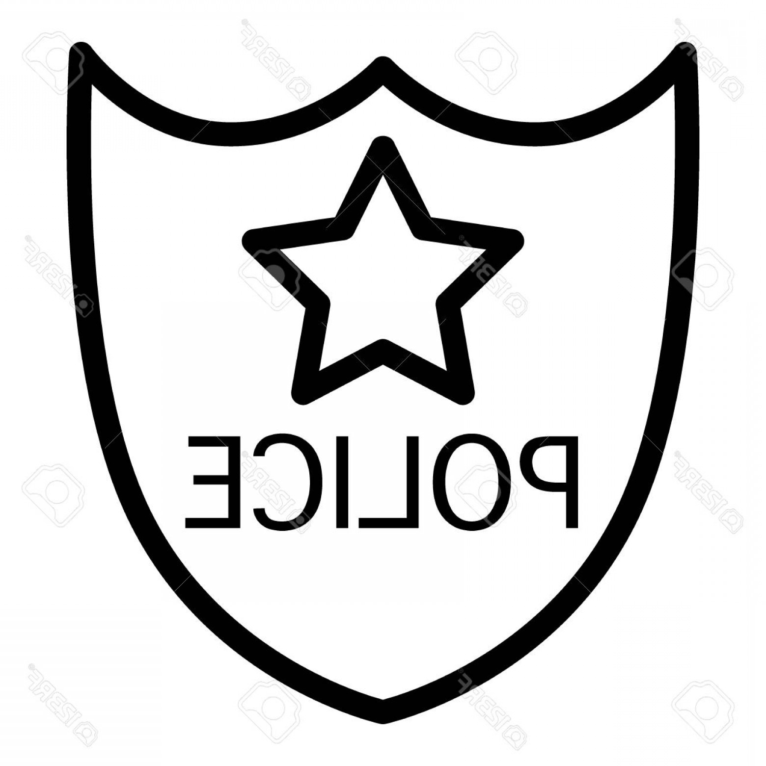 1560x1560 Photostock Vector Police Officer Badge Line Icon Shield