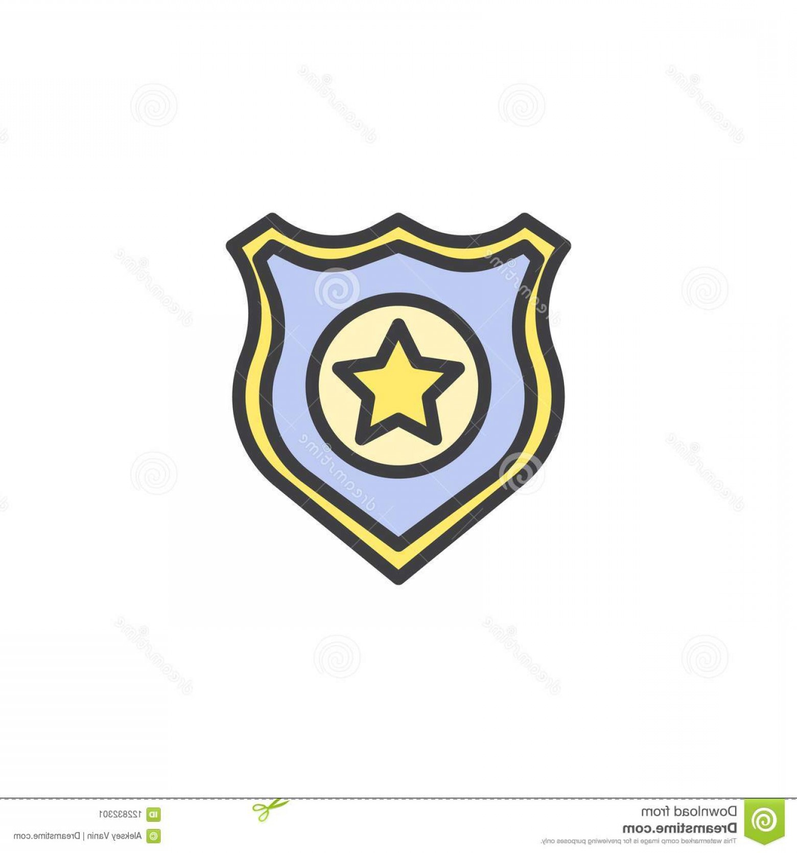 1560x1668 Police Badge Filled Outline Icon Line Vector Sign Linear Colorful
