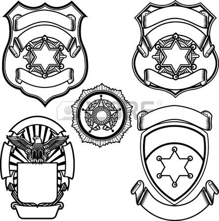 446x450 Police Badge Clipart Black And White Vector Png Files, Free Clip