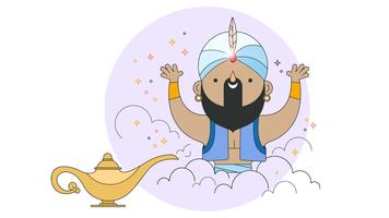 356x200 Genie Lamp Free Vector Art