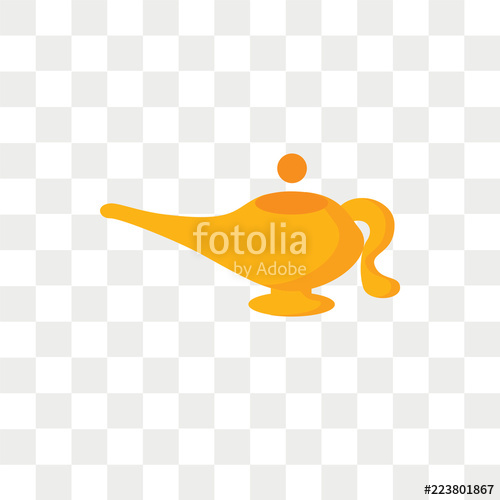 500x500 Genie Lamp Vector Icon Isolated On Transparent Background, Genie