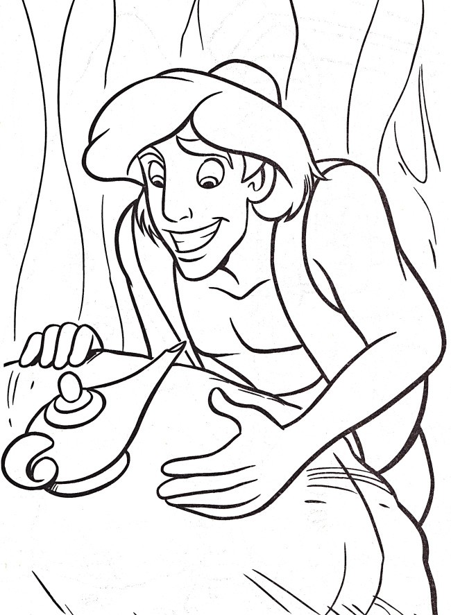 650x887 The Genie Coloring Pages For Kids Or Genie Lamp Vector