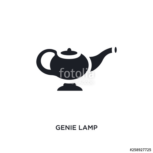 500x500 Black Genie Lamp Isolated Vector Icon Simple Element Illustration