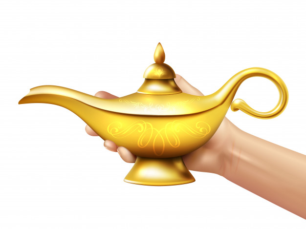 626x469 Aladdin Lamp And Hand Illustration Vector Free Download