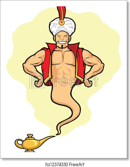 450x580 Free Art Print Of Genie Appear From Magic L A Vector Image
