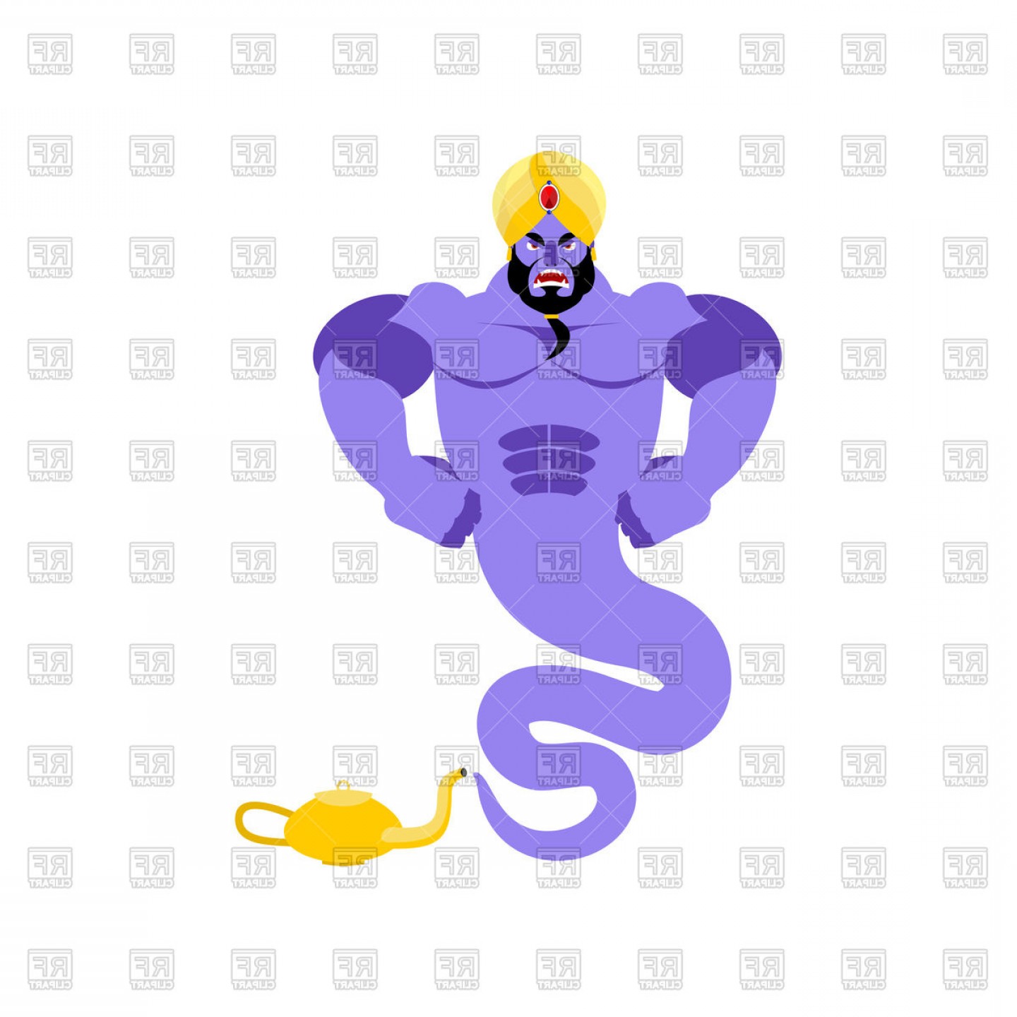 1440x1440 Genie Angry Emoji Vector Clipart Catchsplace