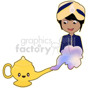 300x300 Genie Cartoon Character Vector Clip Art Image Clipart Royalty