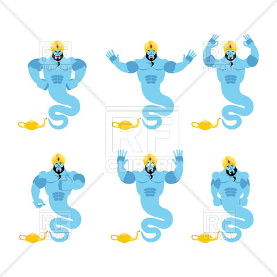 400x400 Genie Set Aggressive And Good Magic Ghost Vector Image