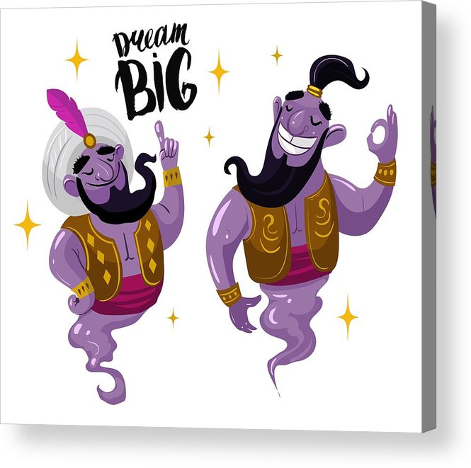 665x661 Cartoon Genie Vector Illustration Isolated Acrylic Print