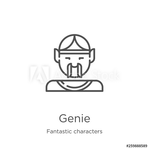 500x500 Genie Icon Vector From Fantastic Characters Collection Thin Line