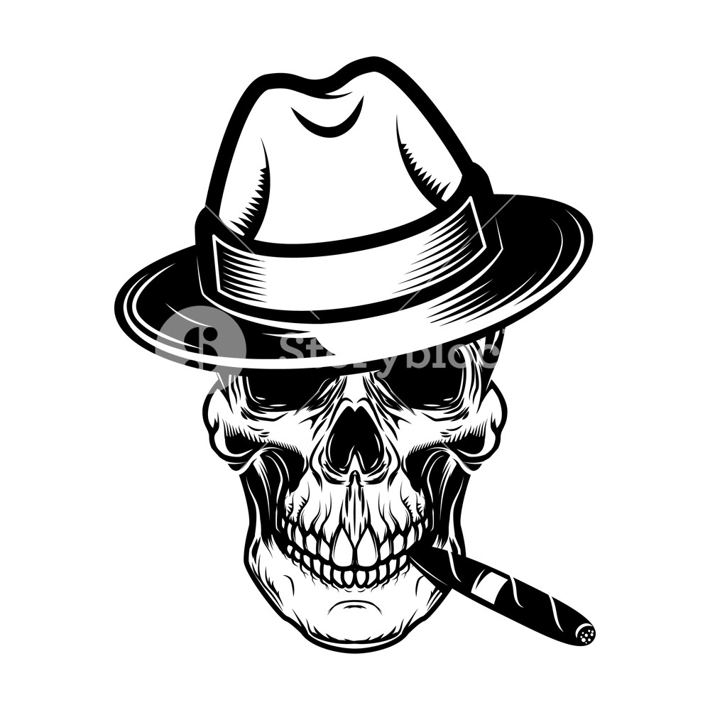 Gentleman Skull With Cigar Design Element For Logo, Label, Sign 1000x1000 Gentleman Skull With Cigar Design Element For Logo, Label, Sign