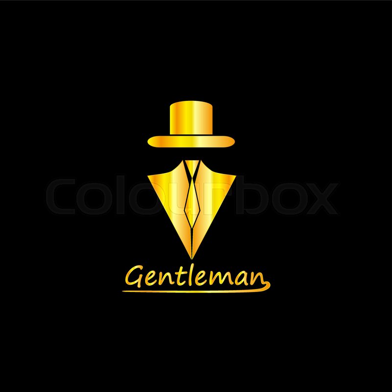 Golden Gentleman Logo Silhouette, Stock Vector Colourbox 800x800 Golden Gentleman Logo Silhouette, Stock Vector Colourbox
