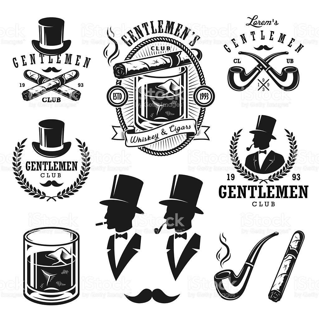 Set Of Vintage Gentlemen Emblems And Elements Royalty Free Stock 1024x1024 Set Of Vintage Gentlemen Emblems And Elements Royalty Free Stock