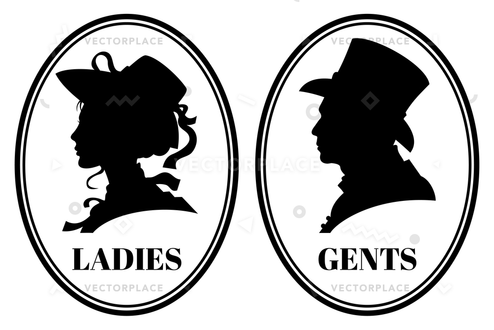 Vintage Toilet Wc Sign Lady Gentleman Vector Illustration 1000x667 Vintage Toilet Wc Sign Lady Gentleman Vector Illustration