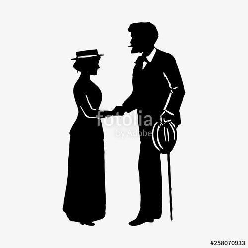 500x500 Lady And Gentleman Silhouette Stock Image And Royalty Free Vector