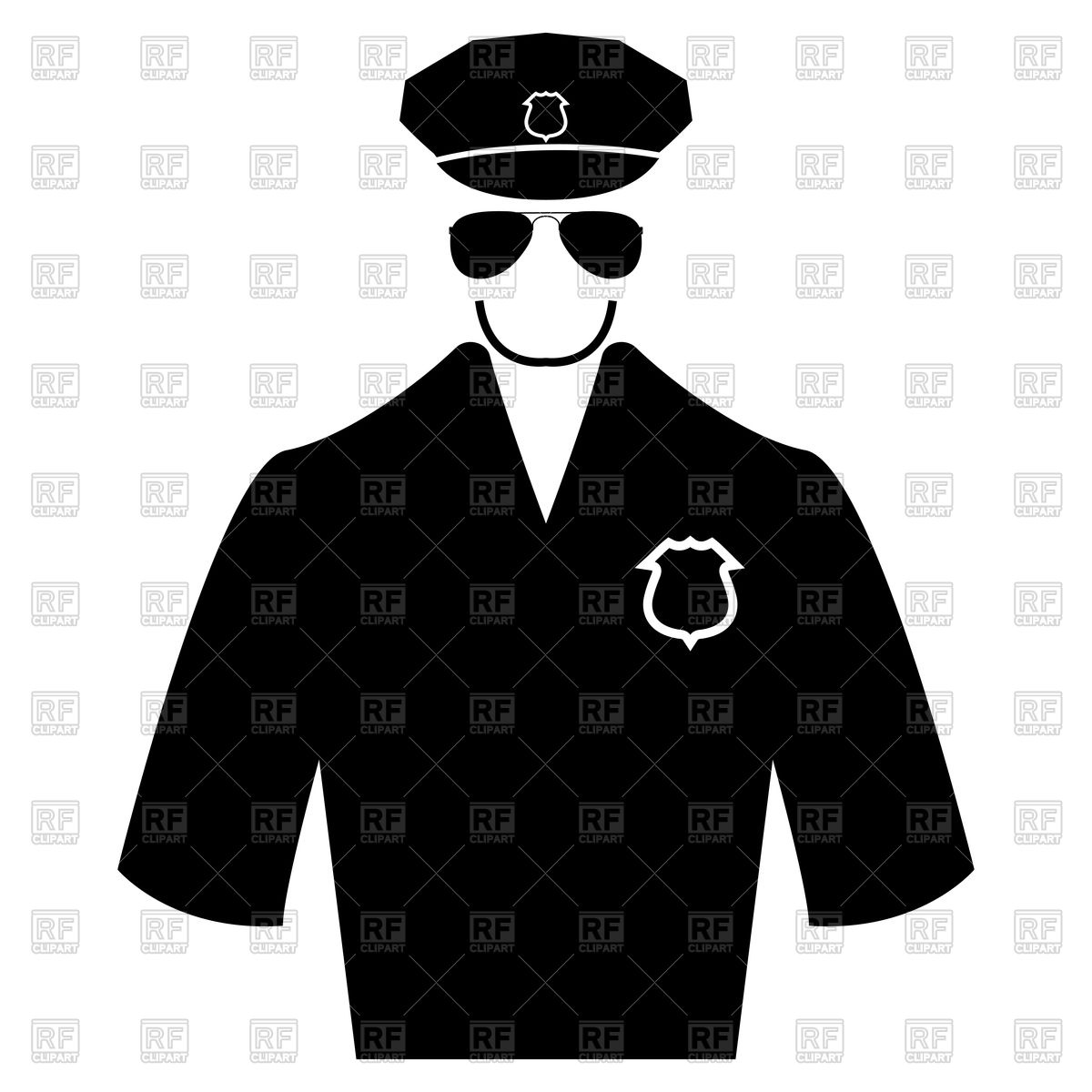 1200x1200 Police Uniform Silhouette Vector Image Of Objects
