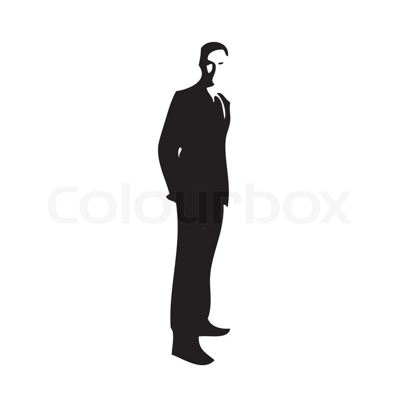 800x800 Silhouette Of A Gentleman Wearing A Stock Vector Colourbox