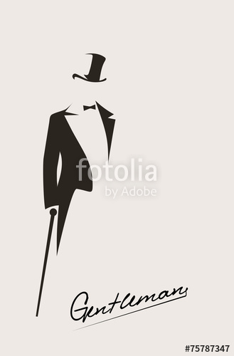 329x500 Silhouette Of A Gentleman In A Tuxedo Stock Image And Royalty