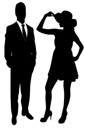 300x450 Silhouette Of The Lady And Gentleman Royalty Free Vector Graphics