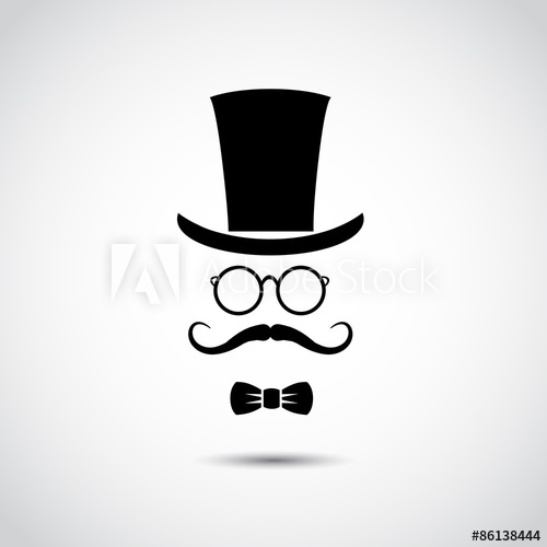 500x500 Retro Gentleman Vector Illustration